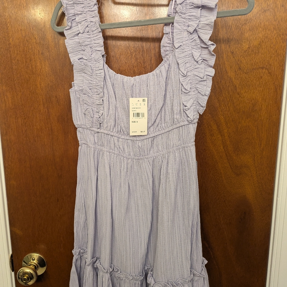 Lavender Ruffled Sleeveless Dress